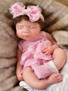 13 Inch Already Painted Whole Body Silicone Reborn Doll Pascale Realistic Simulated Newborn Girl With Rooted Hair Real Touch Bebe Doll For Birthday Gifts - Reborn Doll - View 7