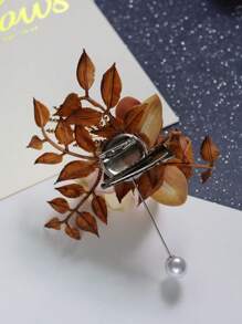1pc Champagne Colored Groom Wedding Boutonniere, European Style Flower Brooch Decor For Wedding, Banquet, Business Meeting