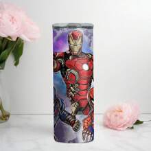 1pc 20oz Customized Name Heroes Pattern Stainless Steel Cup With Lid, Straw, Double Wall Insulated & Leakproof, Reusable Travel Mug Suitable For Birthday, Christmas, Easter, For Him Her, Boyfriend, Girlfriend, Dad, Mom, Family, Friends For Anniversaries, For Valentine's Day, For Mother's Day, For Birthdays, For Children's Day, For Father's Day, For Graduation, For Weddings, For Housewarming Dining Room, Living Room, Bedroom, Office, Tea Room, Home, School