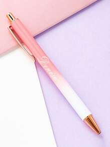 Stylo à bouton-poussoir personnalisé avec finition métallique scintillante, stylo à bille publicitaire en métal personnalisé à bouton-poussoir, stylo à bille publicitaire créatif à finition métallique scintillante, cadeau de retour à l'école, cadeau pour les enseignants/amis