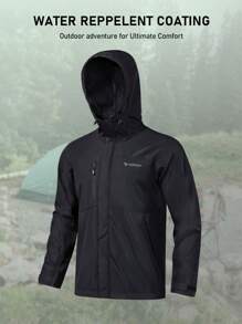 RODEEL 男士户外轻便防水防风长袖拉链连帽夹克非常适合户外徒步钓鱼骑行四季运动服