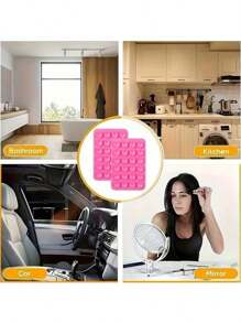 3 件双面硅胶吸盘手机支架，自拍支架 - 防滑粘性手机握把，免提多场景智能手机配件，便携式视频和平板电脑支架，无需电池