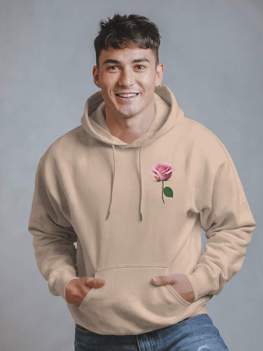 Men Hoodies - 卡其色 - 查看 1