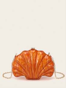 Women Evening Clutch Bag Bridal Wedding Personalized Mini Shell Design Acrylic Clutch Dinner Bag For Women Prom With Detachable Metal Chain For Wedding And Party Shoulder Bag Women Clutch Purses For Ladies Handheld Evening Bag Versatile Cocktail Party New Wallet Banquet Bag, Elegant Shell Bag, Perfect For Parties, Weddings, Dinners & Banquets, Matches Wedding Dresses, Formal Wear, Prom Gowns, Birthday Outfits & Women's Party Attire, Prom Bag For Party - Multicolor - View 8