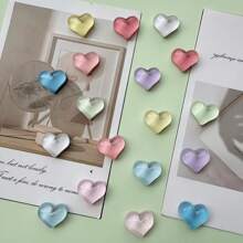 5 件/10 件/12 件/15 件可爱心形和椭圆形冰箱贴 - 适用于白板、储物柜和厨房装饰的塑料磁铁 - 非常适合家庭、办公室和节日礼物 - 彩色 - 查看 14