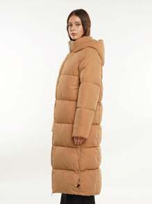 Chaquetas acolchadas extra largas para mujer, con capucha, cálidas, repelentes al agua, abrigo de invierno con cremallera bidireccional
