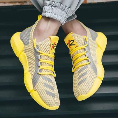 Nuevos zapatos deportivos para hombres, zapatos casuales para primavera y verano, zapatillas de ocio de estilo coreano, de malla transpirable para correr