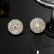 Pendientes de novia con rhinestones - Lujosos pendientes de diamantes brillantes para mujeres, diseño minimalista único con elegancia sofisticada