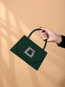REMANLAND 1 pezzo Elegante pochette da sera in velluto a coste scintillante, borsa da donna per feste e matrimoni