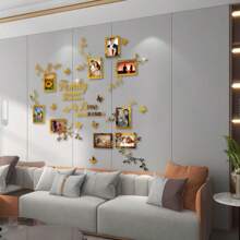 1 pieza Adhesivo de pared de marco acrílico creativo con diseño de rama de árbol, 9 ramas de marco con decoración de pared de rompecabezas de mariposa, adhesivo de marco de rama acrílico, regalo para cumpleaños, festivales, adecuado para sala de estar, dormitorio, estudio, entrada, decoración de pared de fondo de sofá, regalos de graduación, decoración de habitación, decoración del hogar, decoración de baño, decoración de dormitorio, decoración de habitación, artículos de decoración de sala de estar, decoración del hogar, papel tapiz de pared de sala de estar, pegatinas personalizadas