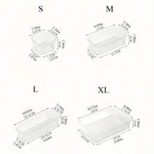 4 piezas de organizadores de cajones de acrílico - Cajas de almacenamiento de plástico transparente, aptas para cosméticos, baño, oficina, cocina y dormitorio