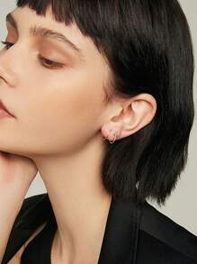 925 Sterling Silver Star Clip-On Earrings For Women, Minimalist Style Hypoallergenic Silver Stud Earrings, Suitable For Party, Gift Giving And Daily Wear - Silver - View 3