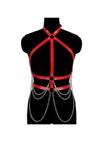 Adjustable Punk Style Leather Body Chain, Waist Belt, Belly Chain, Suitable For Women And Girls, Party Accessories - A - View 7