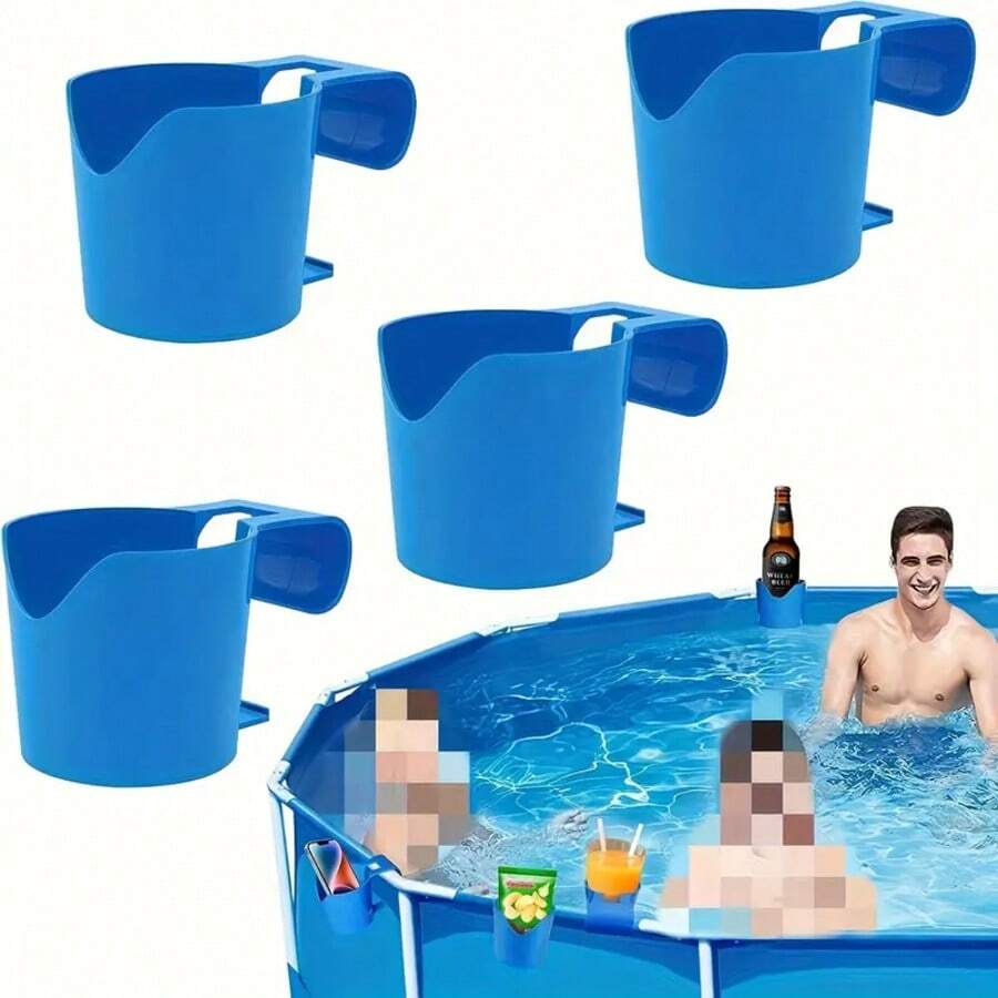 1pc Of Poolside Cup Holder, Plastic Drink Holder, Suitable For Swimming Pool, Stylish Ground Pool Drink Holder, Suitable For Parties, Suitable For Most Frame Pools, Includes Multiple Components - Pool Accessories