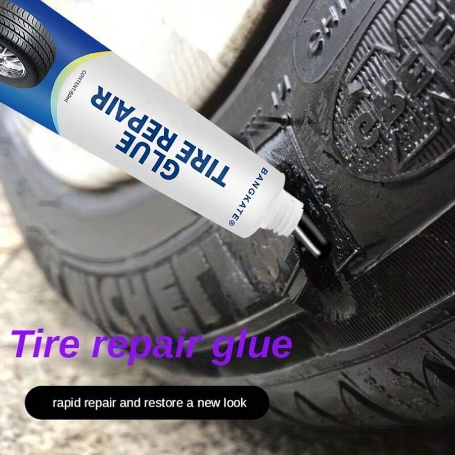 1pc Tire Repair Glue Kit With Application Tool - Water-Resistant & Heat Resistant Rubber Repair For Car, Motorcycle, Bicycle Tires & Rubber Shoes - Tube Container