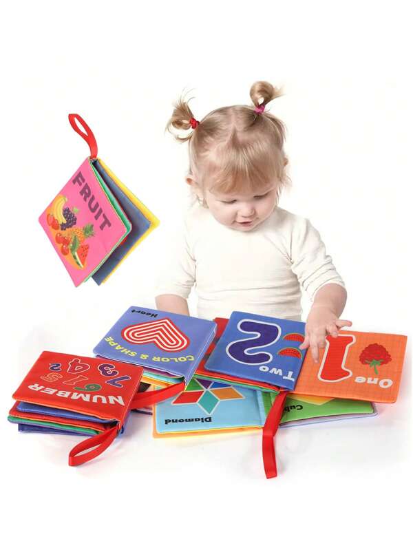 1 Set/6pcs Tear-Resistant Cloth Books, Suitable For Early Education Of Infants, Washable Cloth Books With Fruit & Animal Patterns, Promote Early Learning And Cognitive Development, Baby Books, Educational Cloth Books, Christmas, Birthday Gift Recommendation For Boys And Girls, Halloween, Thanksgiving, Christmas Party Decorations