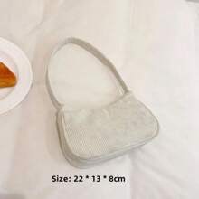 Fashion Vintage Women Handbags Corduroy Underarm Bag Casual Women Shoulder Bags Solid Color Zipper Female Handbag Clutch