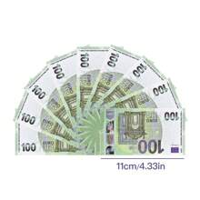 100/200 11*6.15cm Copy 100€, 100pcs 14*8cm Old And New Copy € 100 Denomination Counterfeit Banknote Props Paper Origami Props,Euro Shape Fake Money Commemorative Display Prop Paper