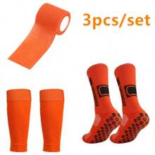 3 双装 女款男款运动袜 腿套 防滑足球袜 防滑袜 - 彩色 - 查看 9