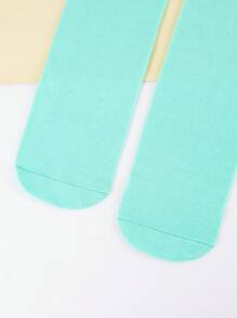 1 Pair Fun Cartoon Pattern Socks With Elastic Cuff, Made Of Polyester And Spandex, Knee-High Length, Knitted Fabric, Suitable For Boys And Girls, Funny Design, Hand Wash, Suitable For Year-Round Wear, Perfect For Home, School, Party, Outdoor, And Holiday Gift