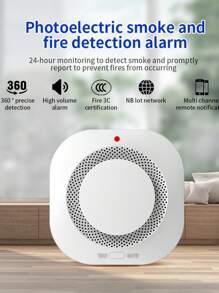 Smoke Detector, Hardwired Interconnected Smoke Detectors, Smoke Alarm With Replaceable 9V Battery, Fire Alarms Smoke Detectors, With Indicator Light,Photoelectric Fire Alarm With Test/Silence Button(Battery Not Include) - White - View 2