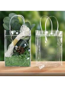40 bolsas de regalo de PVC transparentes con asas, 15*16*7 cm - transparente - Ver 3