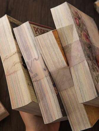 100 Pieces Of Retro Material Paper, Human Morning And Evening Series, DIY Decoration Base Material For Collage Tents, Multi-Element Gift Appearance Packaging Paper,School Supplies,Back To School
