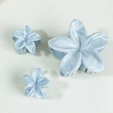 3 件套渐变色芙蓉花塑料发夹，1 个大号和 2 个小号，优雅多用途，适合日常、休闲、派对、通勤、假日发型发夹爪夹发夹发夹发夹