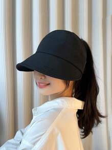 1 件女式卡其色棒球帽,夏季防晒遮阳帽,带马尾辫孔,透气镂空上衣,宽边,适合户外、徒步旅行、跑步,适合春季、夏季、秋季 - 卡其色 - 查看 2