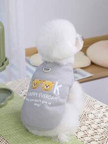 Pet Clothes Funny Text Printed Dog Vest, Lightweight Cat Pet Apparel For Spring/Summer