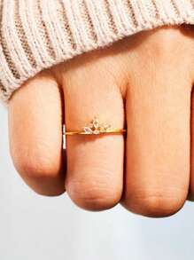 1 pieza Anillo de joyería de boda elegante de plata de ley 925 con circonita cúbica para mujer, joyería fina