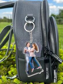 1 pièce/3 pièces Porte-clés acrylique personnalisé, porte-clés photo personnalisé, pendentif de sac à dos pour femme, porte-clés pour animaux de compagnie personnalisés, étiquettes de clés, porte-clés acrylique pour couples, amis, animaux de compagnie, porte-clés photo personnalisé, effet double face, breloques - Modèle A - Voir 6