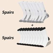 10 Pairs Unisex Moisture Wicking Breathable Mid-Calf Socks, For Outdoor Sports, Running, Hiking, Cycling, Spring/Summer - Multicolor - View 7