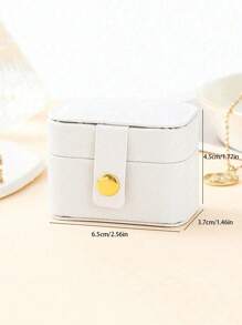 1 pieza Mini caja de almacenamiento de joyas portátil y sencilla para anillos, collares y aretes, para exhibición y empaque de regalo, para regalos de San Valentín, Navidad, Nochebuena, Nochevieja, Festival de Ramadán