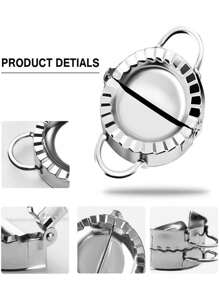 1 pieza/3 piezas/7 piezas Molde para hacer empanadillas de acero inoxidable, Herramientas de corte de piel de empanadillas de acero inoxidable, Juego de moldes para empanadillas de acero inoxidable, Molde para hacer empanadillas de acero inoxidable, Pinza para empanadillas, Molde para dar forma a empanadillas, Molde para envolver empanadillas - Plateado - Ver 8