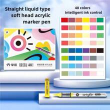 120/80/60/48/36/24/12 Pcs/Set Acrylic Marker Pens, Soft Tip Liquid Marker Pens For Students, Non-Transparent Overlapping Watercolor Pens, High-Quality Art Supplies For DIY, Marking, Lettering, Coloring