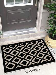 1pc Creative Dirt Resistant, Machine Washable, Anti-Slip Polyalphabetic Fiber Doormat, Home Decor Doormat, Outdoor Entrance Doormat, Hallway Rug