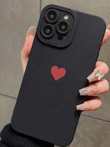 Heart Pattern Anti-Drop Black Soft Phone Case Compatible With IPhone 16/15 XR/7/8, IPhone 15 Pro Max/12 Pro Max/13 Pro Max/14 Pro Max, 13 14 11 12P 14P 11P 12P X XS XR 7 8P 7 8, Galaxy S24, A03s, A03 Core, A04, A12, A13, A14, A21s, A22, A23, A24, A32, A33, A34, A51, A52, A53, A54, A71, A72, A73, S20 FE, S21, S22, Redmi 9, Redmi 9A - Multicolor - View 1