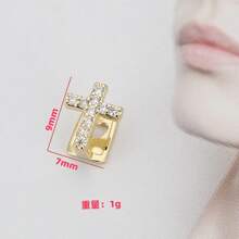1pc Cross Cubic Zirconia Tooth Grill For Girls/Boys Tooth Decoration Suitable For Parties And Festivals