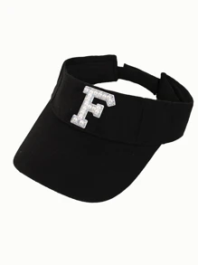 1 件女士 26 颗珍珠字母时尚休闲防晒帽，适合春夏季日常户外街头风格搭配，生日、节日的绝佳礼物