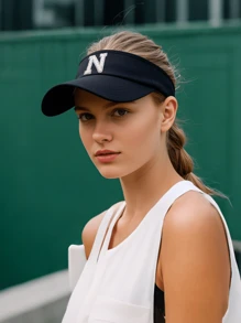 1 件女士 26 颗珍珠字母时尚休闲防晒帽，适合春夏季日常户外街头风格搭配，生日、节日的绝佳礼物