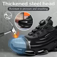 frysen Zapatos de trabajo frysen, zapatos de seguridad para hombres y mujeres, puntera de acero, antiaplastamiento, ligeros, deportivos, transpirables, con autobloqueo y liberación rápida, zapatos de protección de moda, talla 36-46 UE