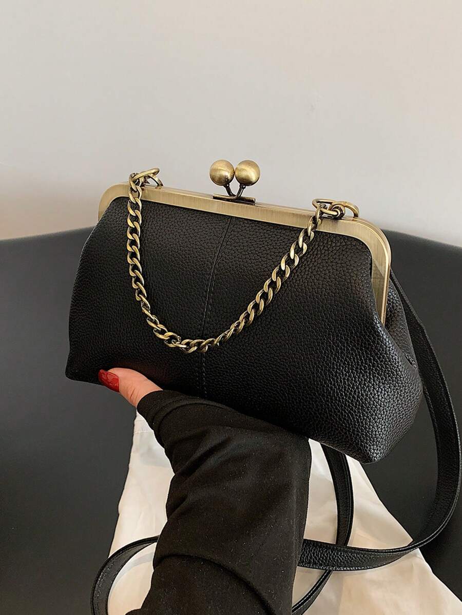 Túi đeo vai thời trang cổ điển màu trơn họa tiết vải thiều, túi xách đeo chéo phong cách Bohemian dành cho nữ, được làm từ chất liệu bền chắc, họa tiết trang nhã, phù hợp cho công việc, du lịch, hẹn hò, mua sắm, cũng là món quà lý tưởng cho Ngày của Mẹ dành cho những quý cô yêu thích phong cách Bohemian. - màu đen - Xem 1