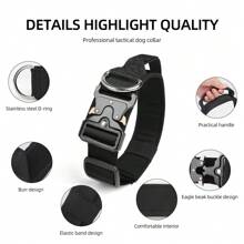 1pc Adjustable Dog Collar - Nylon With Premium Anti-Breakout Hawkbill Buckle For Medium To Large Dog Breeds - Available In Green, Khaki, Black, Grey