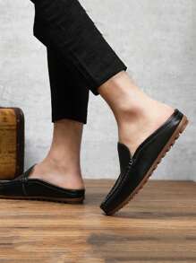 穆勒鞋 闭趾拖鞋 男士半拖鞋 男士拖鞋 简约休闲优雅复古假日个性时尚现代男士假日派对海滩旅行夏季黑白蓝透气轻便防滑舒适套穿拖鞋男士纯色鞋 2024 新款男鞋 45 46 47 大码男鞋 PU 皮革圆头低帮鞋平底男凉鞋男拖鞋男便鞋男半拖鞋男士休闲鞋男士乐福鞋男士凉鞋男士白色鞋子白色 - 黑色 - 查看 6