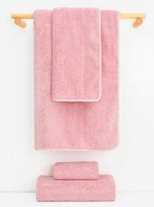 Set de 8 piezas [4 toallas faciales + 2 toallas de mano + 2 toallas de baño], set de toallas texturizadas con borde de felpa coral, suaves y absorbentes, de secado rápido, aptas para baño, baño, hotel, camping, gimnasio, salón y otras ocasiones de verano y vacaciones
