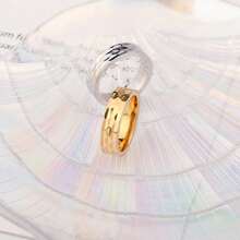 1pc Titanium Steel Ring For Men, New European And American Style, Textured Vintage Impact Pattern, 5.5MM Width, Single/Couple Rings, Fashionable & Versatile - Ring - View 9