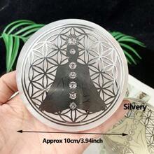 1PC 10CM Natural Crystal Selenite Slice Slab Sun Moon White Gypsum Charging Plate Cleansing Tree Of Life Energy Stone Meditation Divination Fengshui
