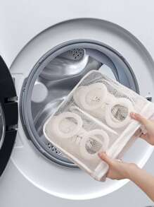 1pc Household Washing Machine Shoe Washing Bag Anti-Deformation Thickened Mesh Bag Summer Shoe Storage Box Can Be Placed In The Washing Machine Can Be Hung To Dry Household Shoe Washing Bag Suitable For Washing Machine And Dryer Travel Portable Storage Bag Laundry