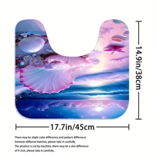 4pcs Sea Shell And Pearl Shower Curtain Gift Modern Home Bathroom Decoration Curtain And Toilet Floor Mat 3-Piece Set With 12 Shower Curtain Hooks Bathroom Accessories Back To School Fall Decor